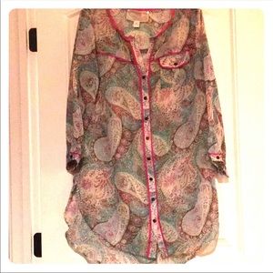 Anthropologie Nick & Mo Tunic Button Blouse